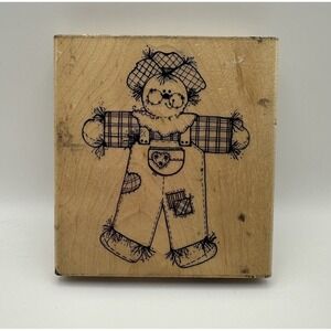 JRL Designs Chester Scarecrow R123 Halloween Wood Mount Rubber Stamp Vintage 90s